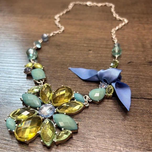 Elegant Blue and Green Gemstone Long Necklace - Picture 1 of 4